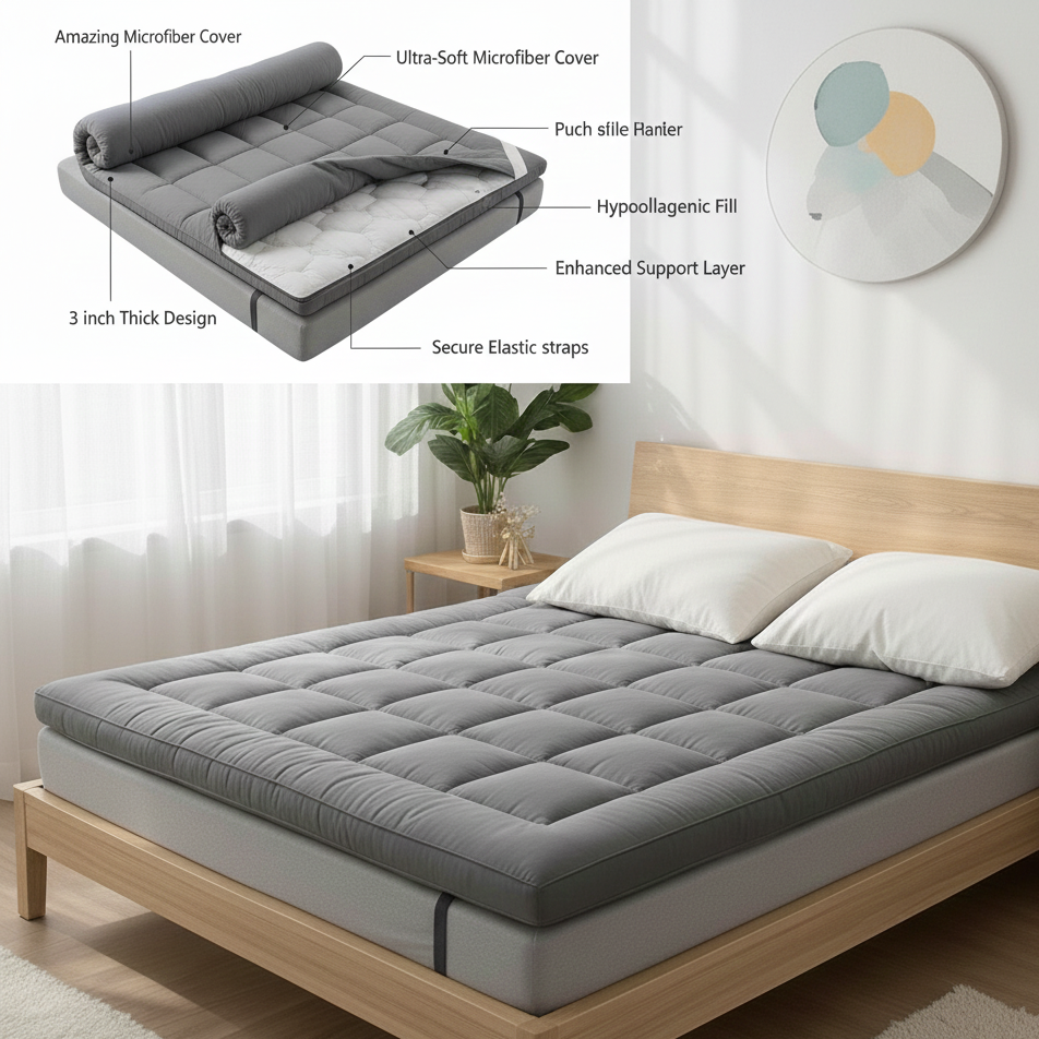 Cerelax™ Charcoal Mattress Topper