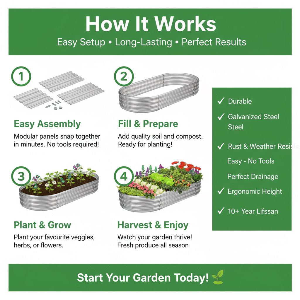 Aussie-Tough Galvanized Steel Raised Garden Bed